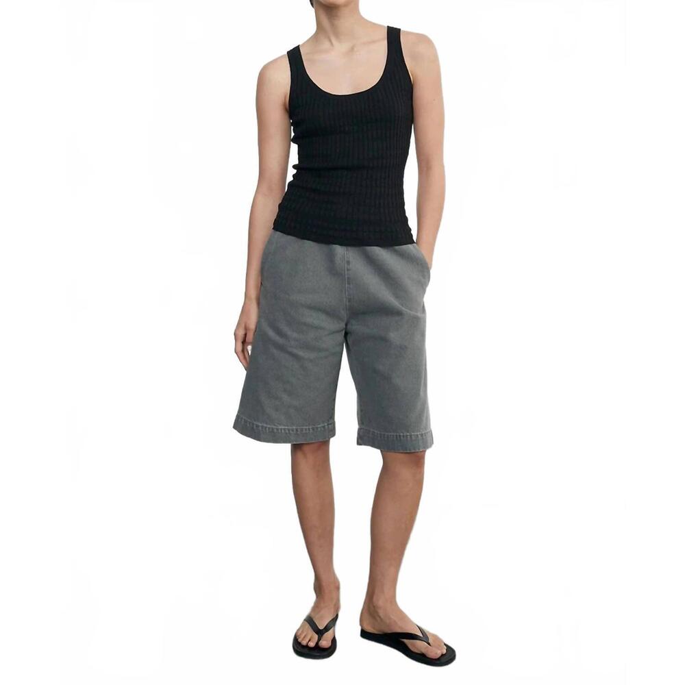 NEW ENZA COSTA linen cotton sweater tank in black